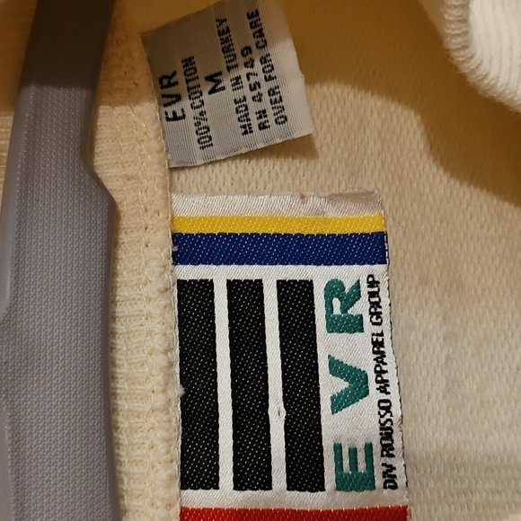 **Clearance** Vintage EVR Cream Beige Zip-up Sweatshirt With Animal Appliques - Picture 4 of 10